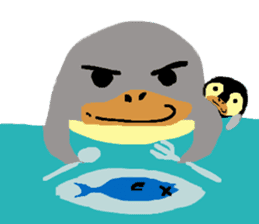 The penguin being scornful eyes 2 sticker #9206570