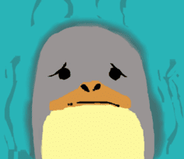 The penguin being scornful eyes 2 sticker #9206598