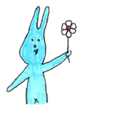 good luck blue rabbit 4 sticker #9208465