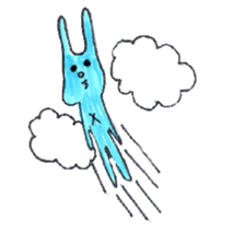 good luck blue rabbit 4 sticker #9208469