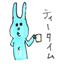 good luck blue rabbit 4 sticker #9208474