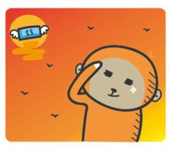 ahoge  monkey spent the new year sticker #9209380