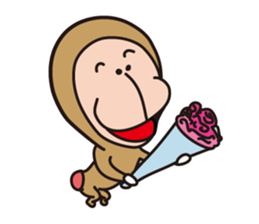 kawaii japanese macaque sticker #9211251
