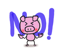 Small pig Limbs line sticker #9212042