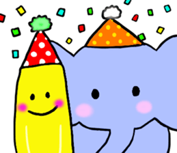 Elephant and Banana are Friends. sticker #9213357