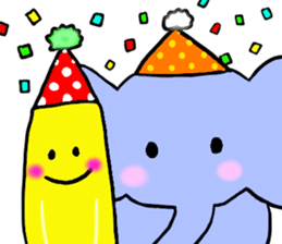 Elephant and Banana are Friends. sticker #9213357