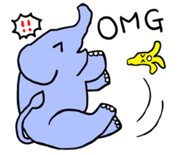 Elephant and Banana are Friends. sticker #9213360
