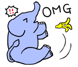 Elephant and Banana are Friends. sticker #9213360