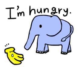Elephant and Banana are Friends. sticker #9213372