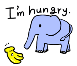 Elephant and Banana are Friends. sticker #9213372