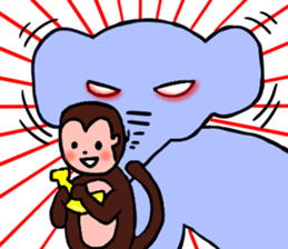Elephant and Banana are Friends. sticker #9213373