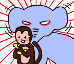 Elephant and Banana are Friends. sticker #9213373