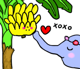 Elephant and Banana are Friends. sticker #9213380