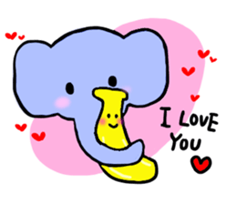 Elephant and Banana are Friends. sticker #9213381