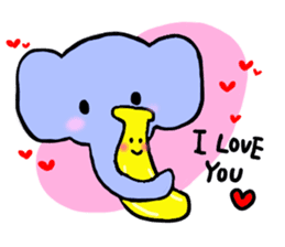 Elephant and Banana are Friends. sticker #9213381