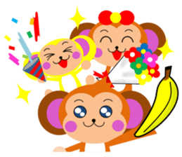 The monkey which likes bananas sticker #9216018