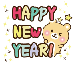 Happy new year bear sticker #9216020