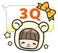 Cute girl with animal costumes 2 sticker #9218553
