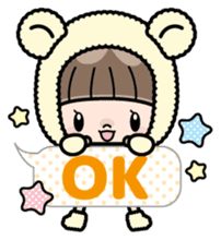 Cute girl with animal costumes 2 sticker #9218556