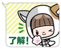 Cute girl with animal costumes 2 sticker #9218557