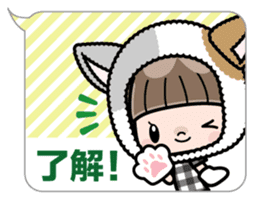 Cute girl with animal costumes 2 sticker #9218557