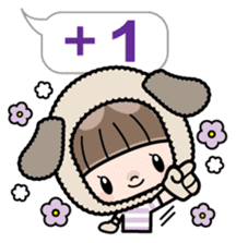 Cute girl with animal costumes 2 sticker #9218575