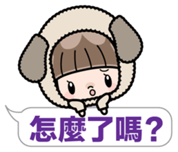 Cute girl with animal costumes 2 sticker #9218580