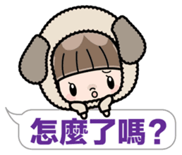 Cute girl with animal costumes 2 sticker #9218580