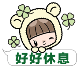 Cute girl with animal costumes 2 sticker #9218583