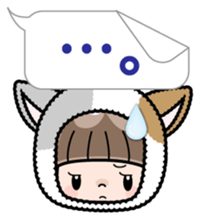 Cute girl with animal costumes 2 sticker #9218587