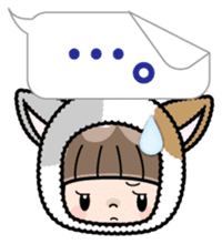 Cute girl with animal costumes 2 sticker #9218587