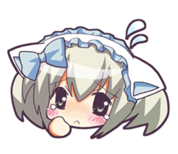 Girl of a cat sticker #9220236