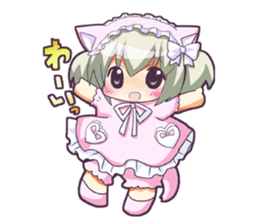 Girl of a cat sticker #9220237