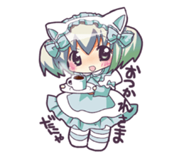 Girl of a cat sticker #9220242