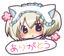 Girl of a cat sticker #9220252