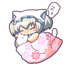 Girl of a cat sticker #9220263