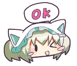 Girl of a cat sticker #9220266