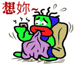 GREEN FACE MAN sticker #9220419