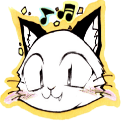 White cat comics style