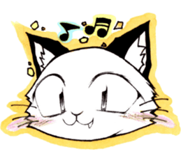 White cat comics style sticker #9220792