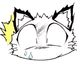 White cat comics style sticker #9220793