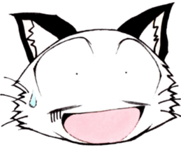 White cat comics style sticker #9220795