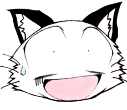 White cat comics style sticker #9220795