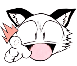 White cat comics style sticker #9220796