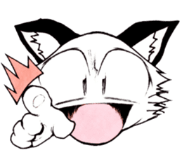 White cat comics style sticker #9220796