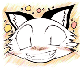 White cat comics style sticker #9220797