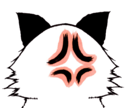 White cat comics style sticker #9220799