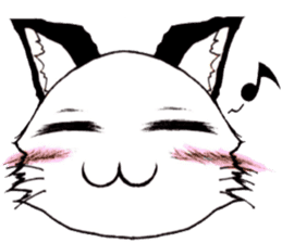 White cat comics style sticker #9220803