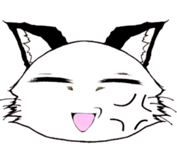 White cat comics style sticker #9220805