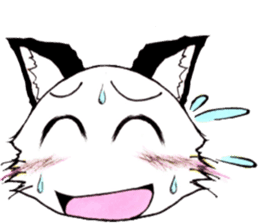 White cat comics style sticker #9220807